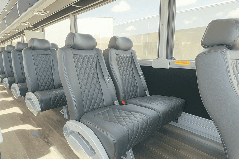 interior of Coach Bus Kennewick charter bus